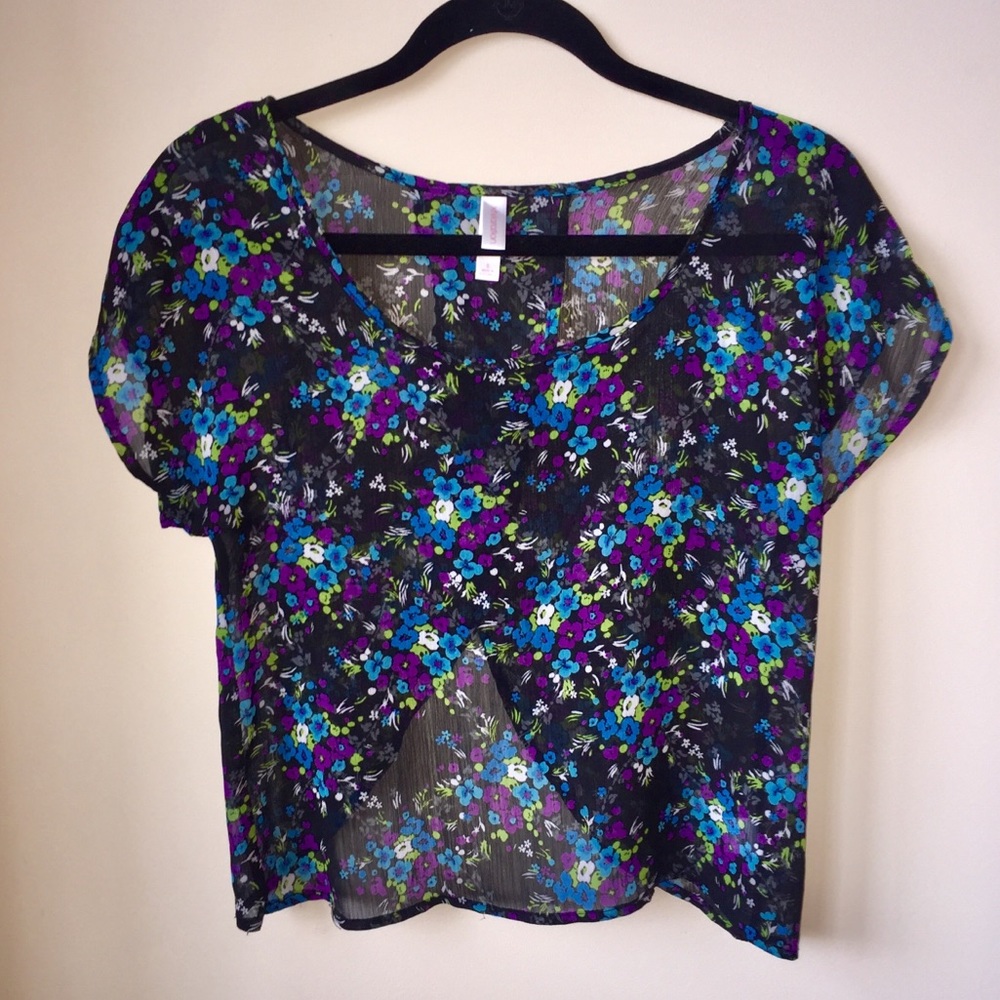 Sheer floral top